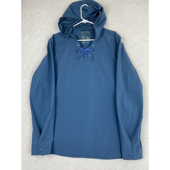 Stio Other - STIO Mens Hoodie Drawstring Pullover Jacket Blue Hockey Size Large